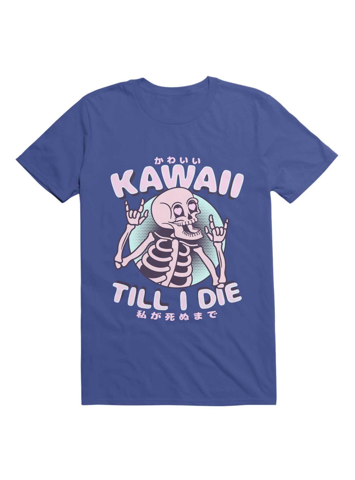 Kawaii Till I Die Cute Skeleton T-Shirt, ROYAL, hi-res