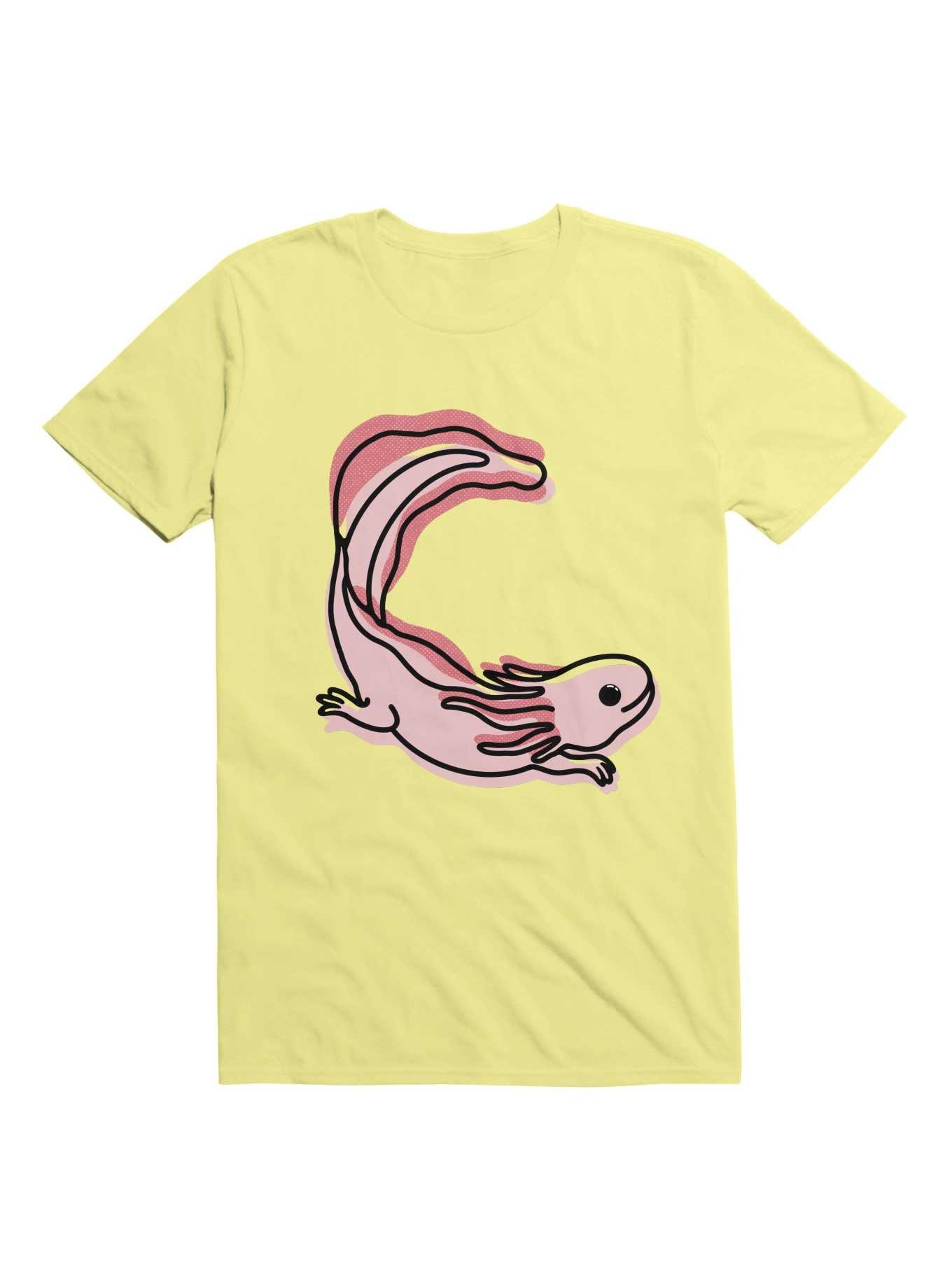 Kawaii Cute Axolotl T-Shirt, CORN SILK, hi-res