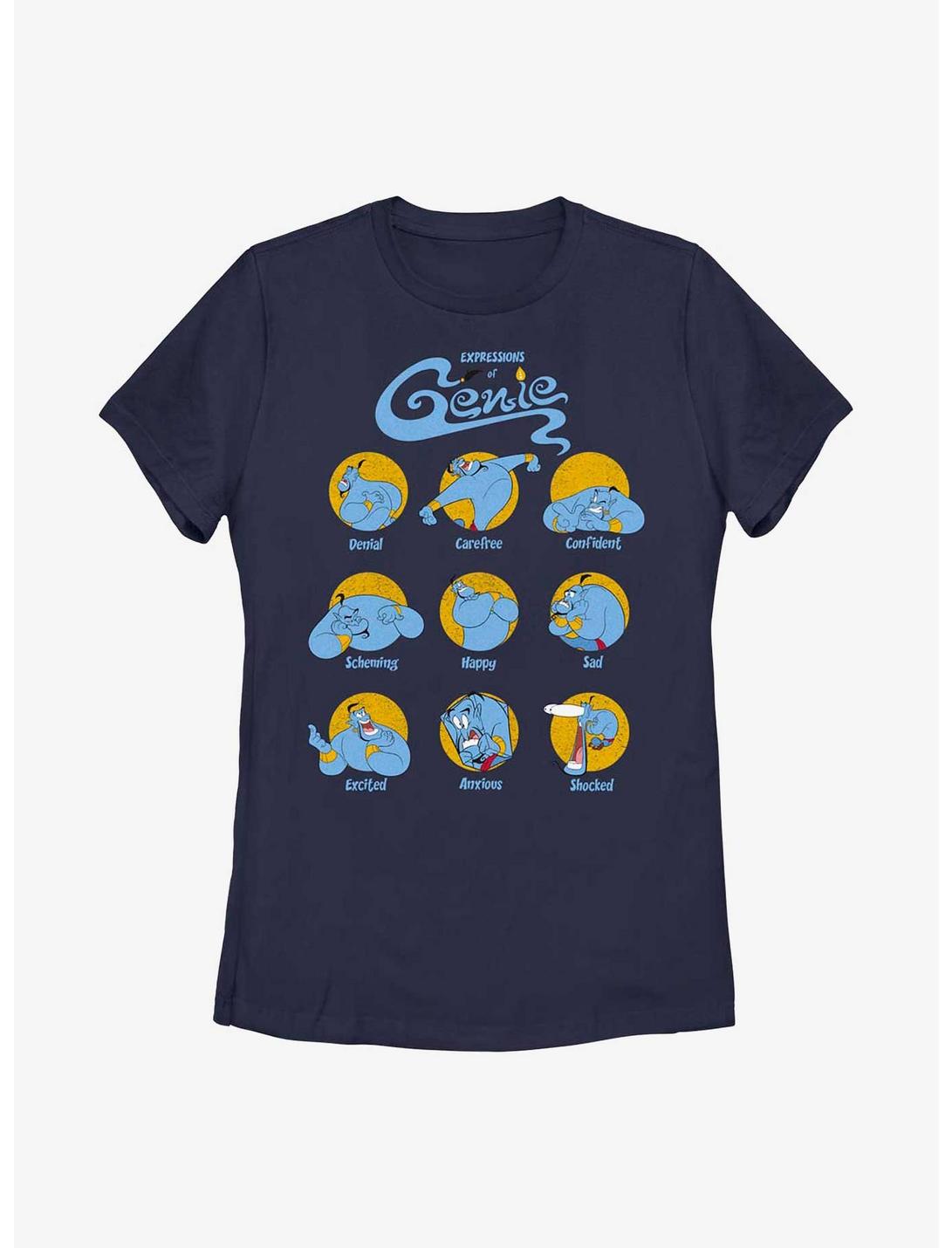 Disney Aladdin Expressions Of Genie Womens T-Shirt, NAVY, hi-res