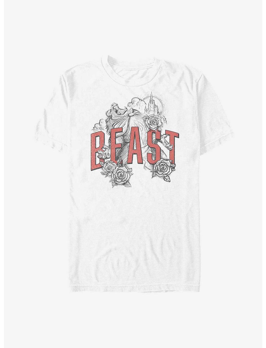 Disney Beauty And The Beast Beast Sketch T-Shirt, WHITE, hi-res