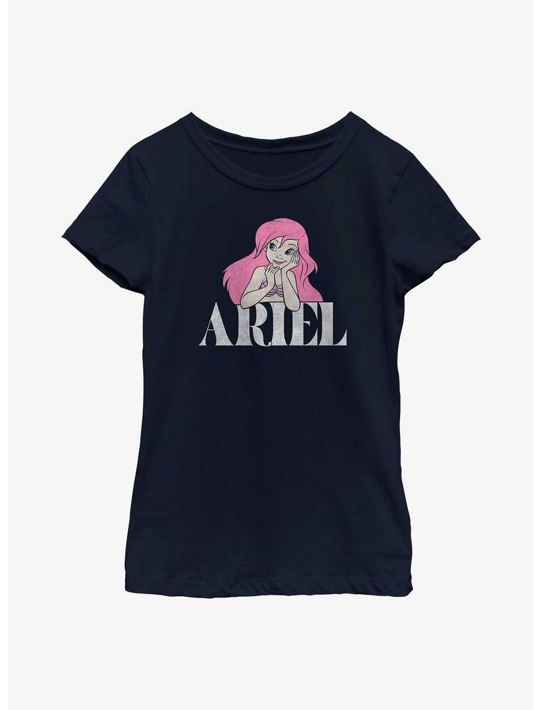 Disney The Little Mermaid Ariel Youth Girls T-Shirt, NAVY, hi-res