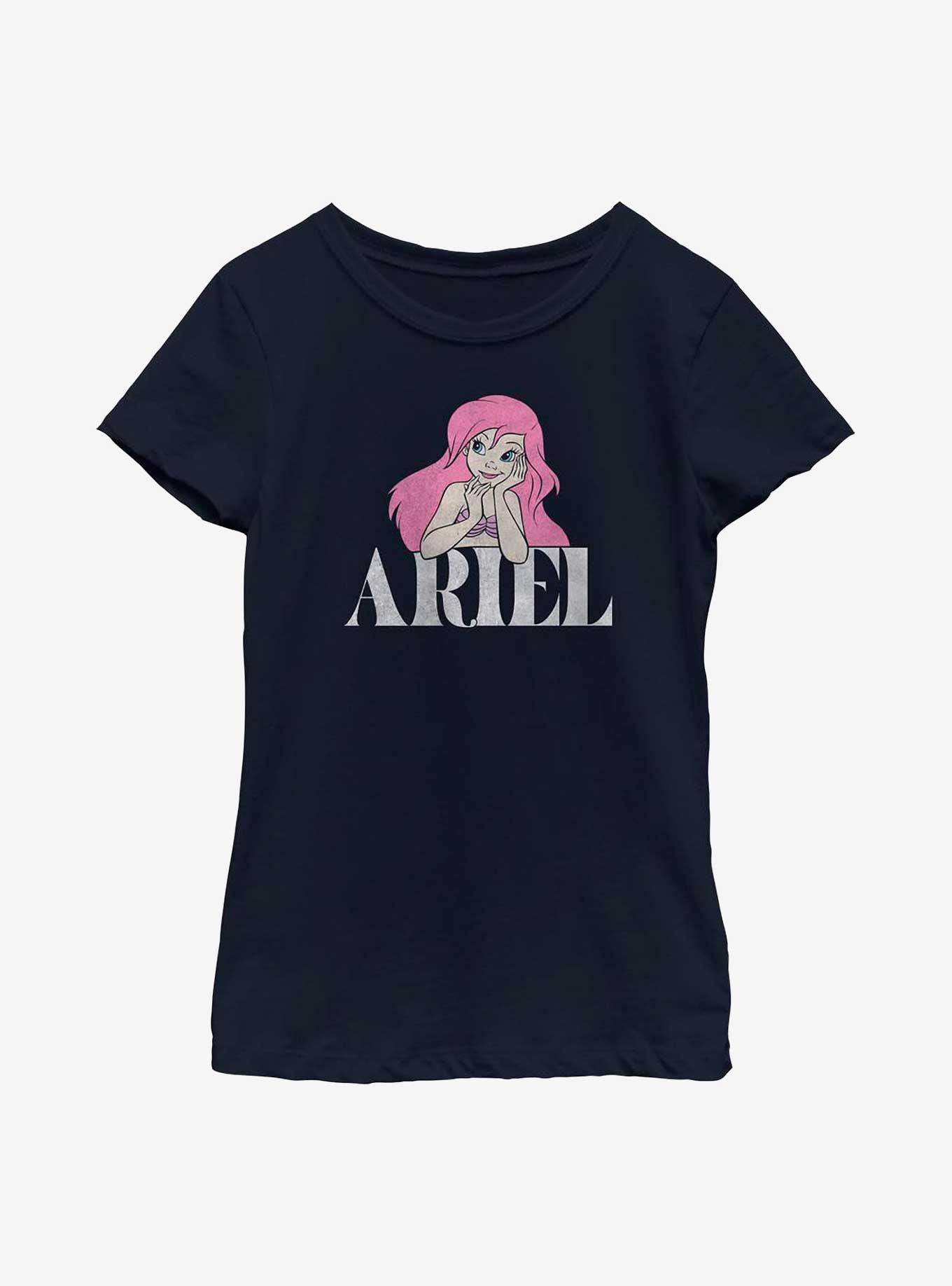 Disney The Little Mermaid Ariel Youth Girls T-Shirt, NAVY, hi-res