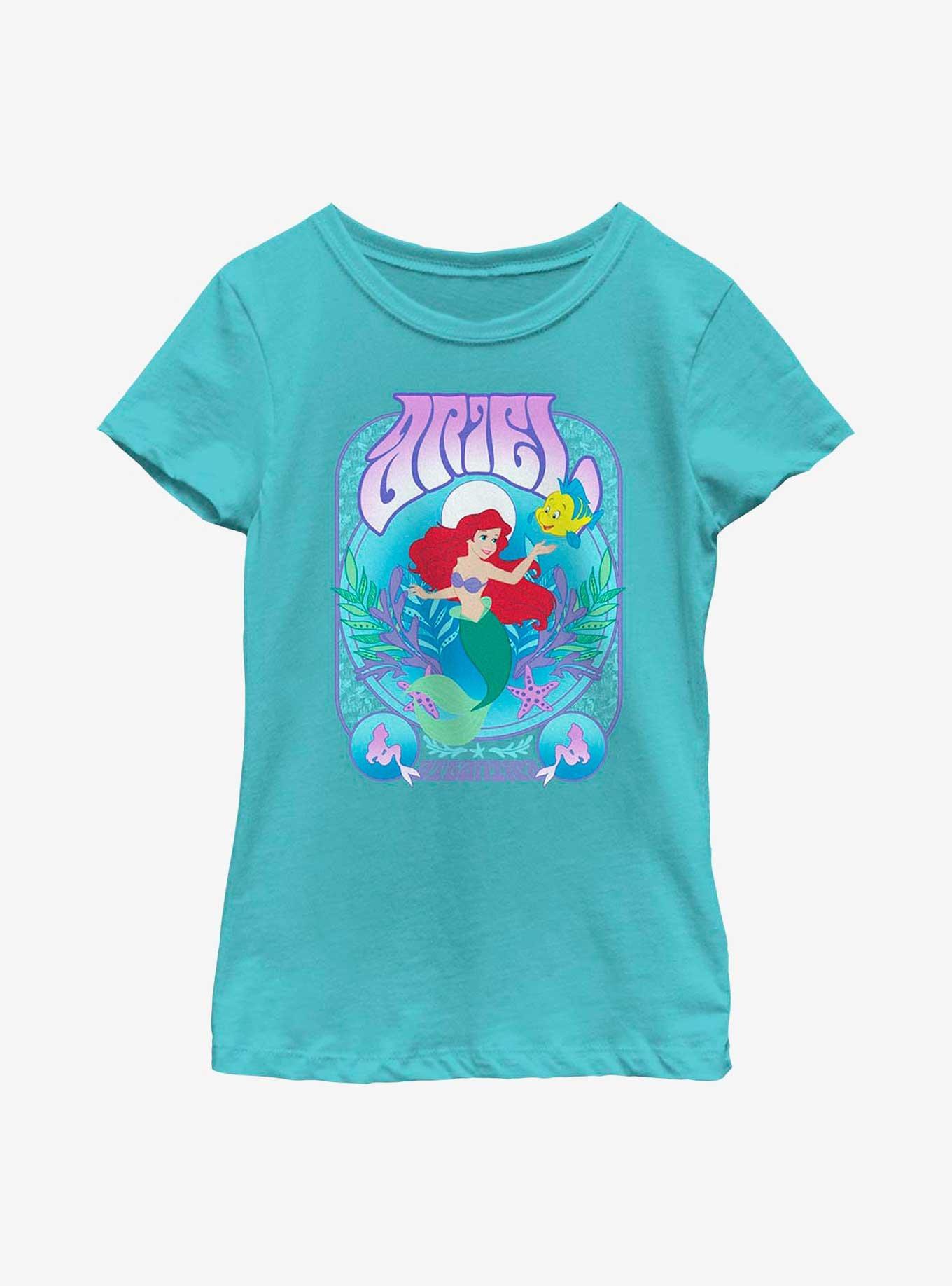 Disney The Little Mermaid Ariel Retro Youth Girls T-Shirt, , hi-res