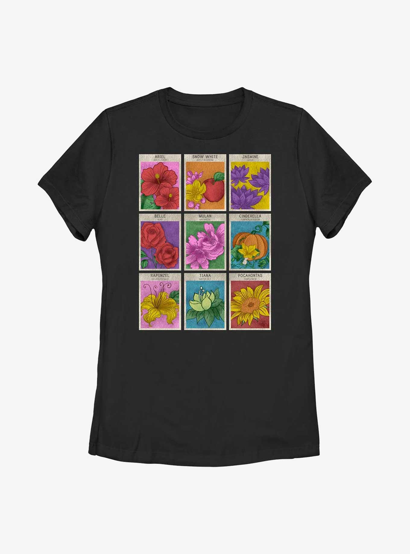 Disney Princesses Flower Seeds Womens T-Shirt, BLACK, hi-res