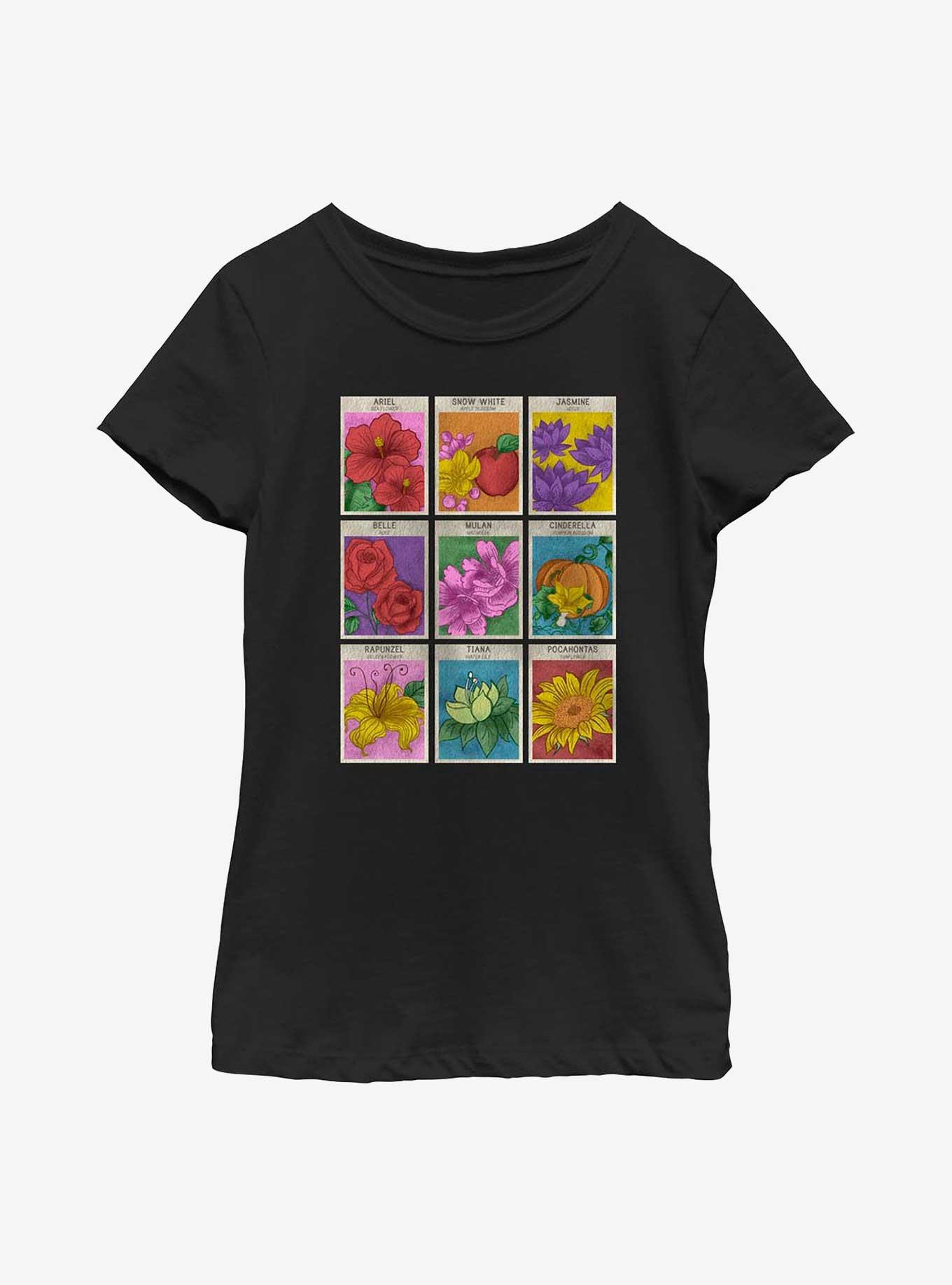 Disney Princesses Flower Seeds Youth Girls T-Shirt, BLACK, hi-res