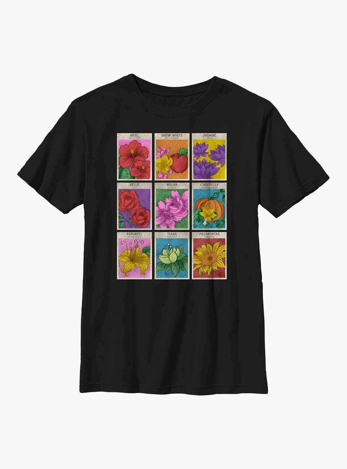 Disney Princesses Flower Seeds Youth T-Shirt, BLACK, hi-res