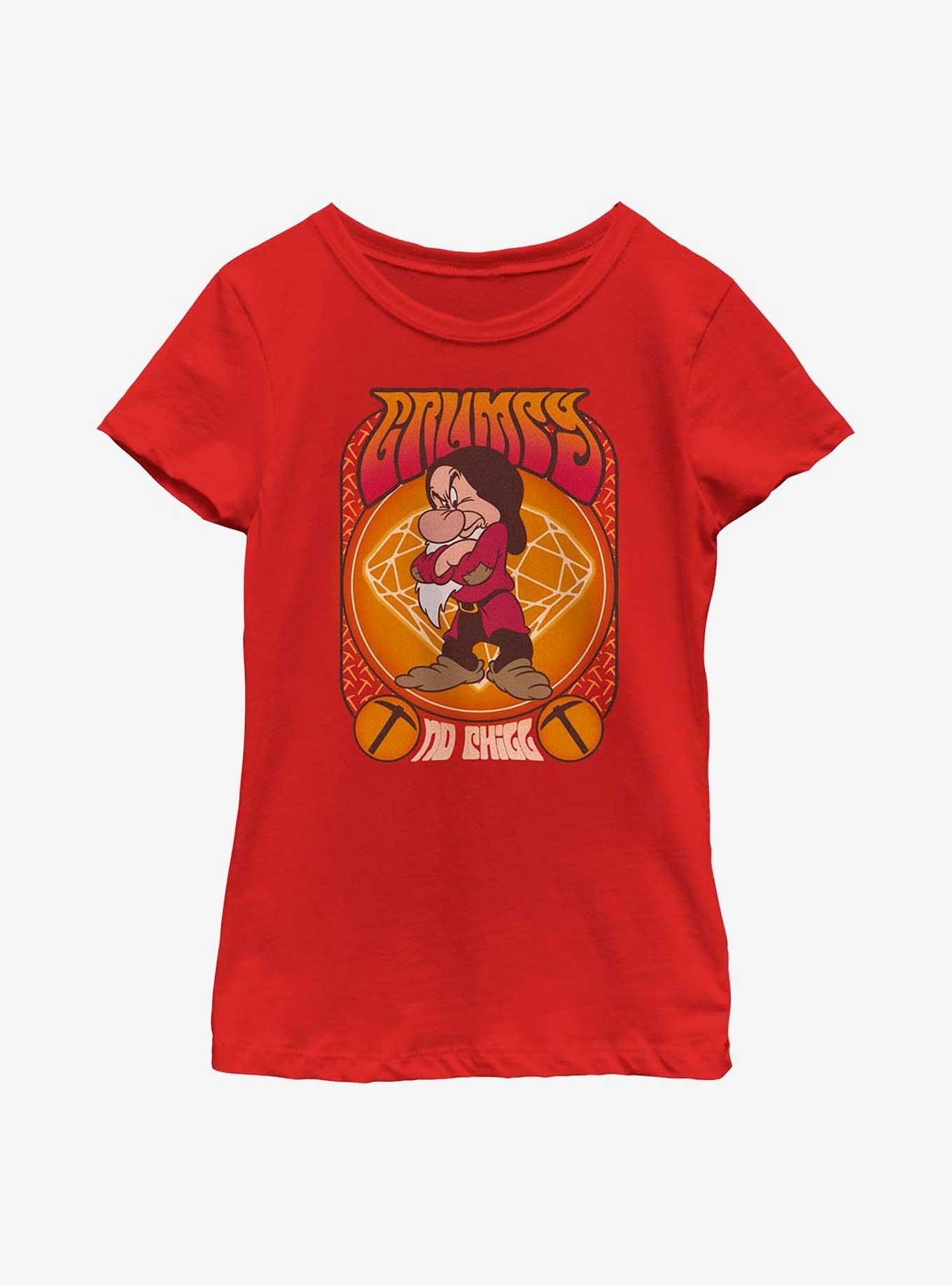 Disney Snow White And The Seven Dwarfs Grumpy Retro Youth Girls T Shirt Grey Boxlunch 