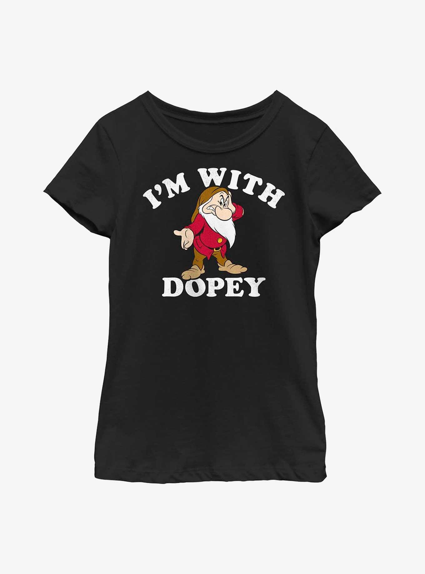 Disney Snow White & The Seven Dwarfs With Dopey Youth Girls T-Shirt, BLACK, hi-res
