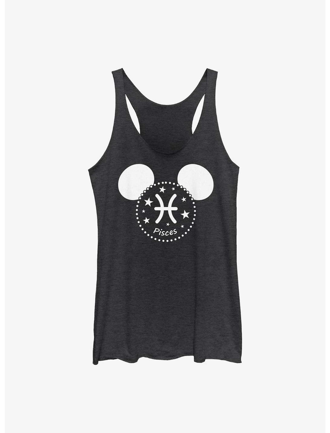 Disney Mickey Mouse Pisces Ears Womens Tank Top, BLK HTR, hi-res