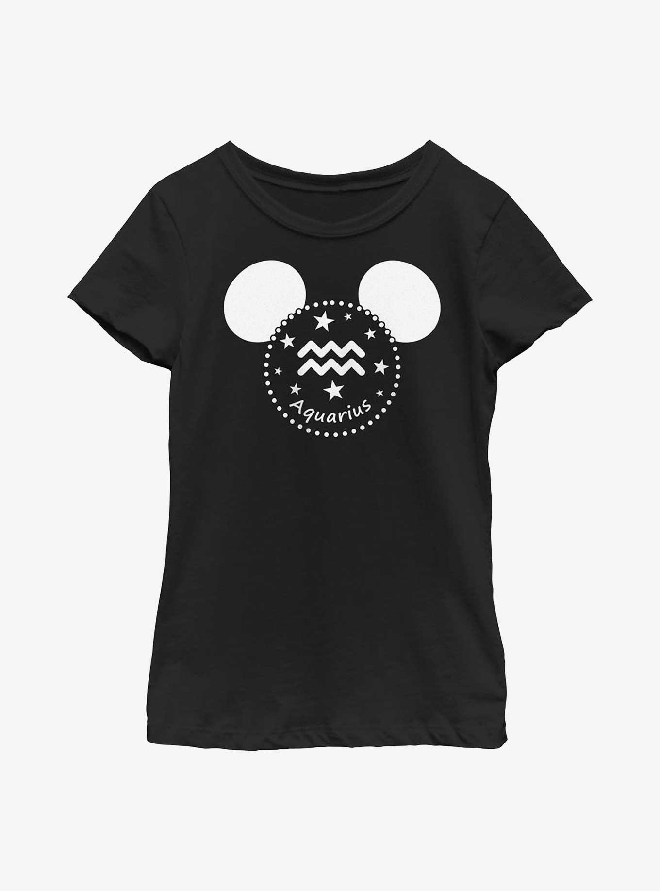 Disney Mickey Mouse Aquarius Ears Youth Girls T-Shirt, BLACK, hi-res