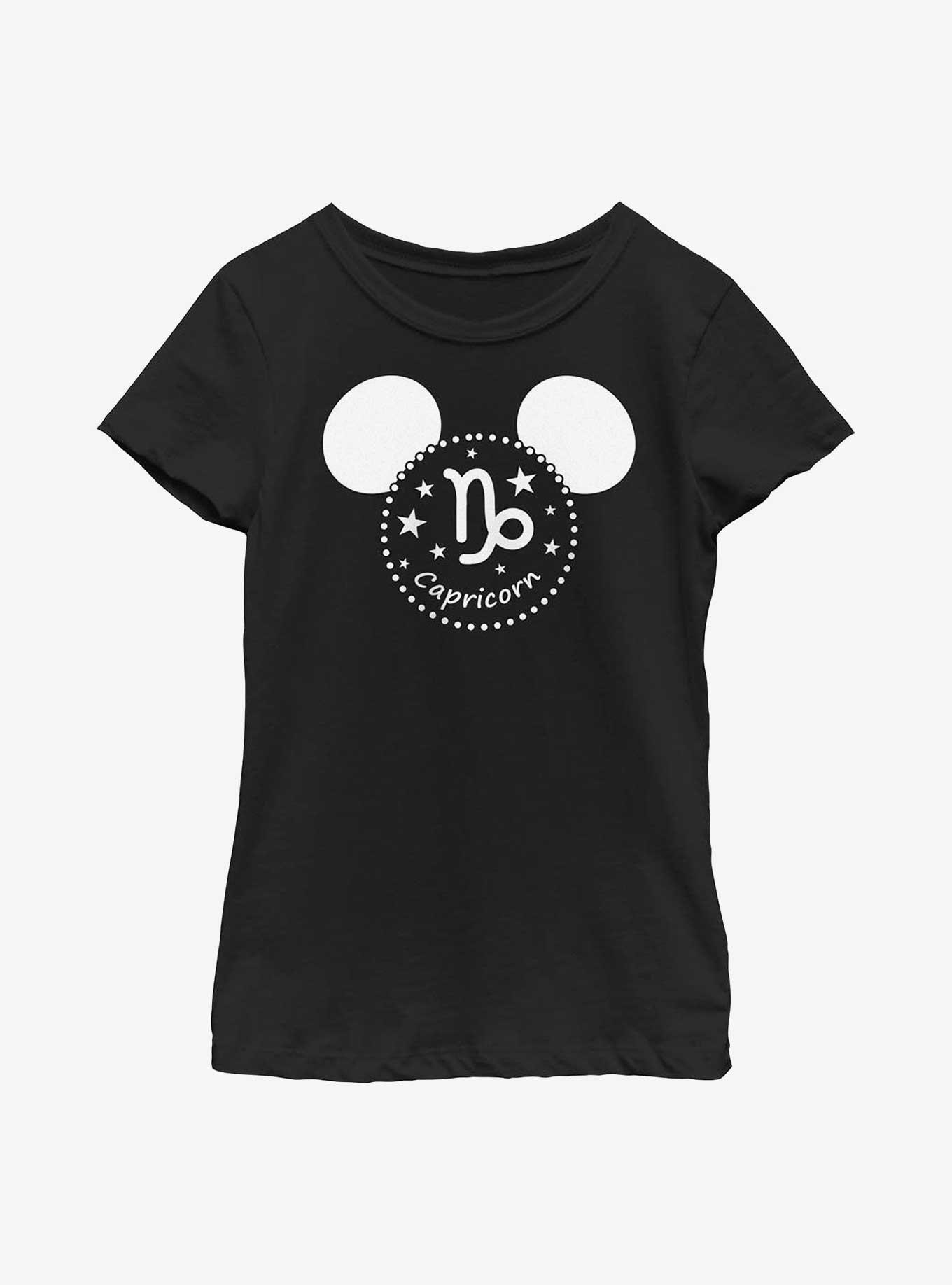 Disney Mickey Mouse Capricorn Ears Youth Girls T-Shirt, BLACK, hi-res