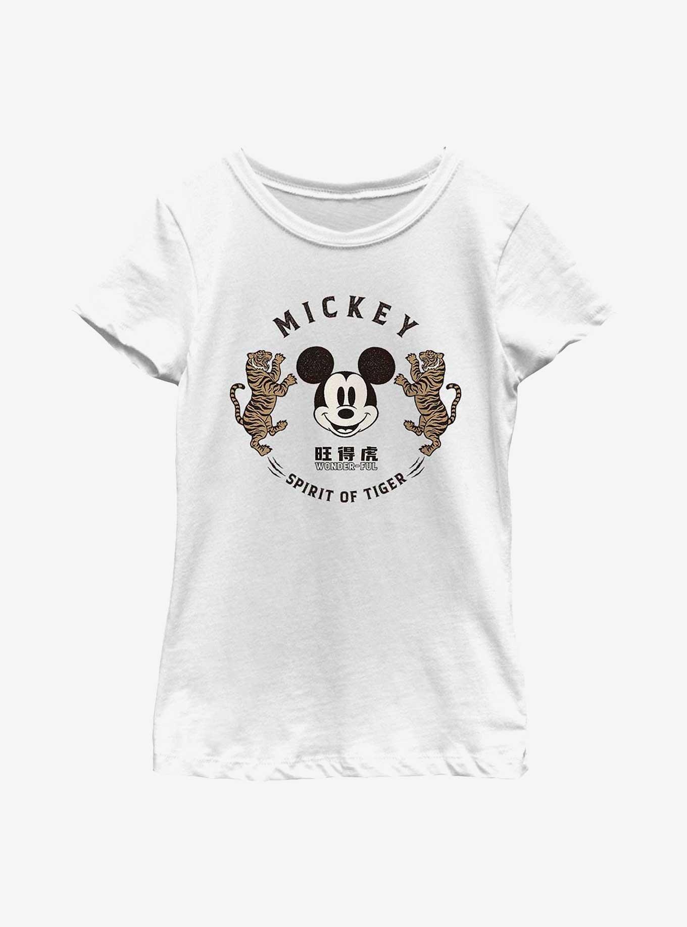 Disney Mickey Mouse Spirit Of Tiger Youth Girls T-Shirt, WHITE, hi-res