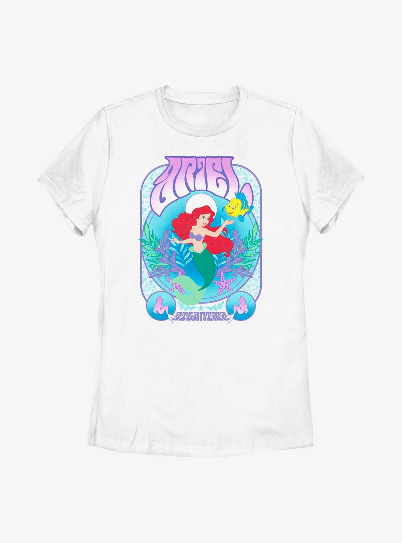 Disney The Little Mermaid Ariel Retro Womens T-Shirt, WHITE, hi-res