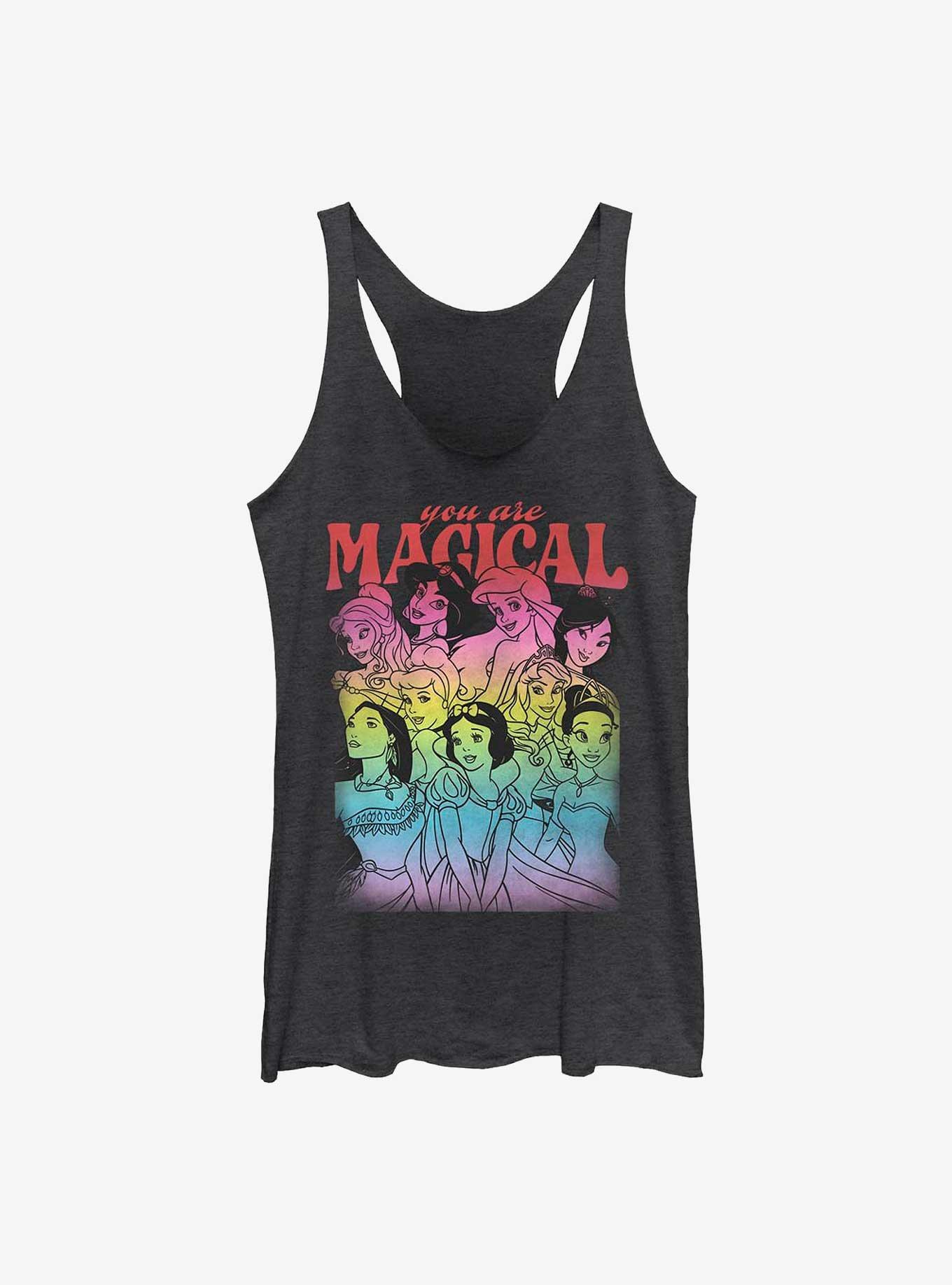 Disney Princesses You Are Magical Womens Tank Top, BLK HTR, hi-res view 1