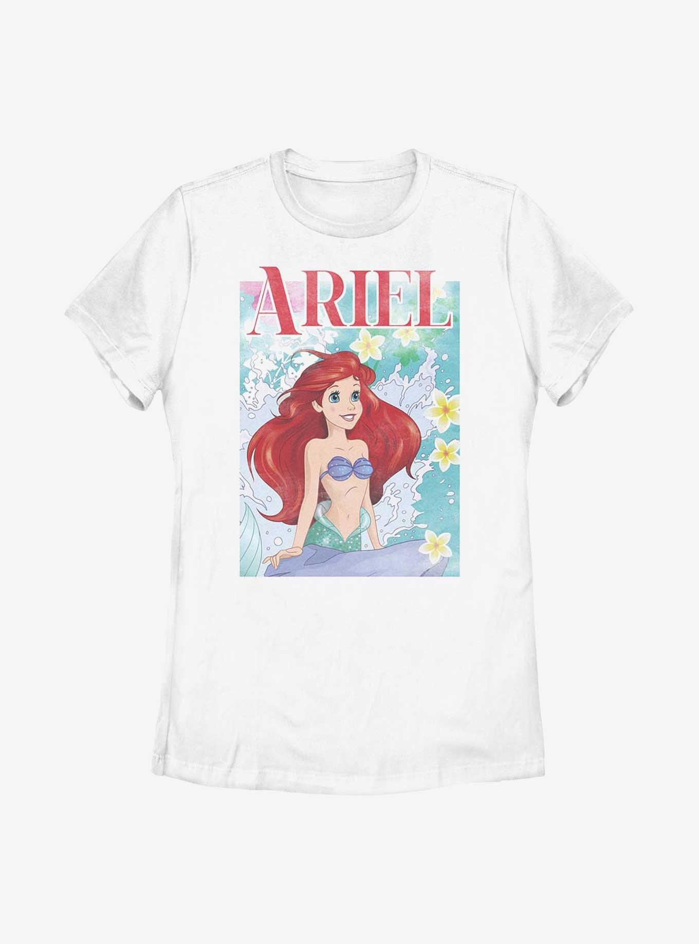 Disney The Little Mermaid Ariel Poster Womens T-Shirt, WHITE, hi-res