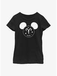 Disney Mickey Mouse Aries Ears Youth Girls T-Shirt, BLACK, hi-res