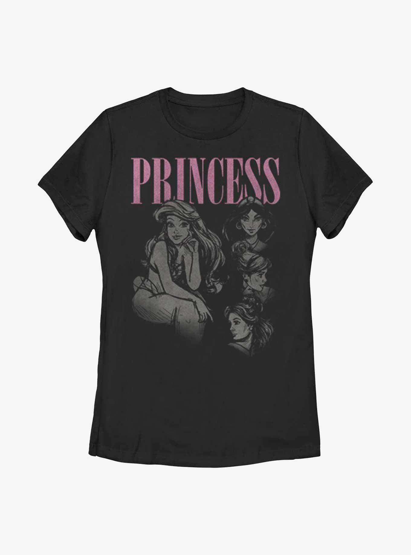 Disney Princesses Retro Portrait Womens T-Shirt, BLACK, hi-res