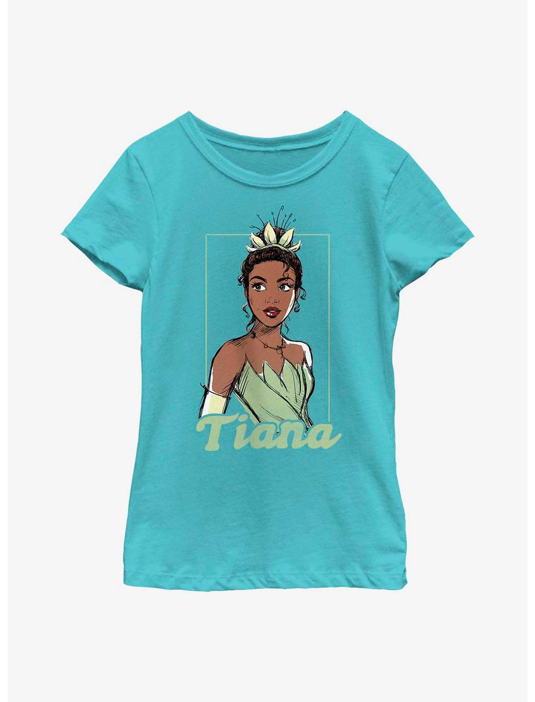 Disney The Princess And The Frog Tiana Sketched Youth Girls T-Shirt, TAHI BLUE, hi-res