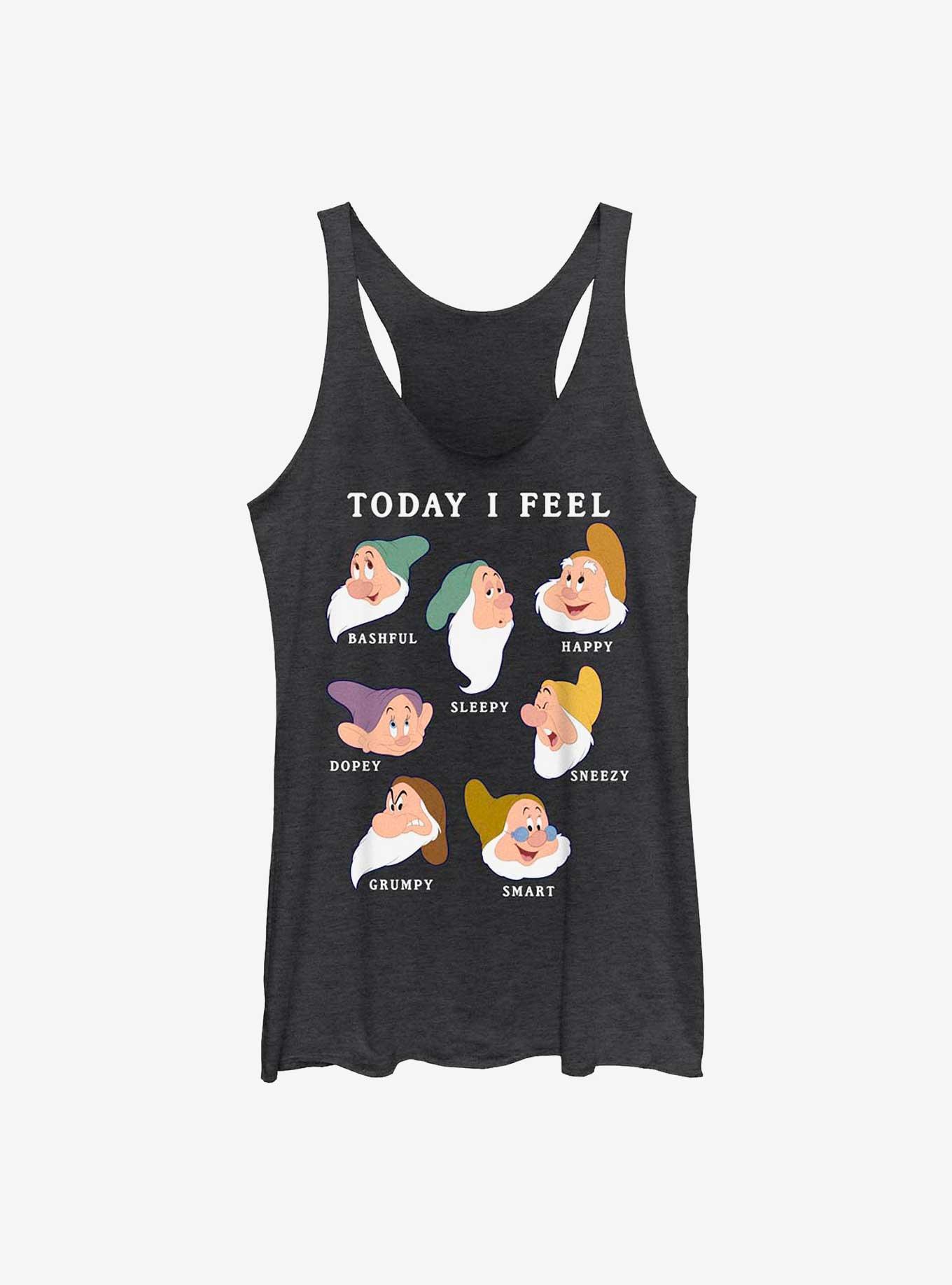 Disney Snow White & The Seven Dwarfs Today I Feel Womens Tank Top, BLK HTR, hi-res