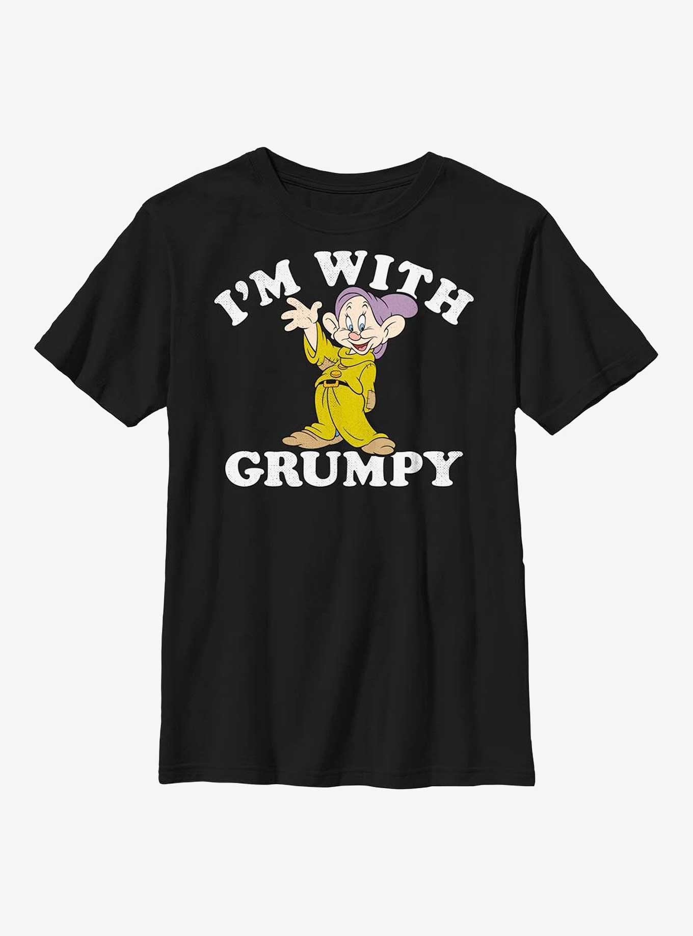 Disney Snow White & The Seven Dwarfs With Grumpy Youth T-Shirt, BLACK, hi-res
