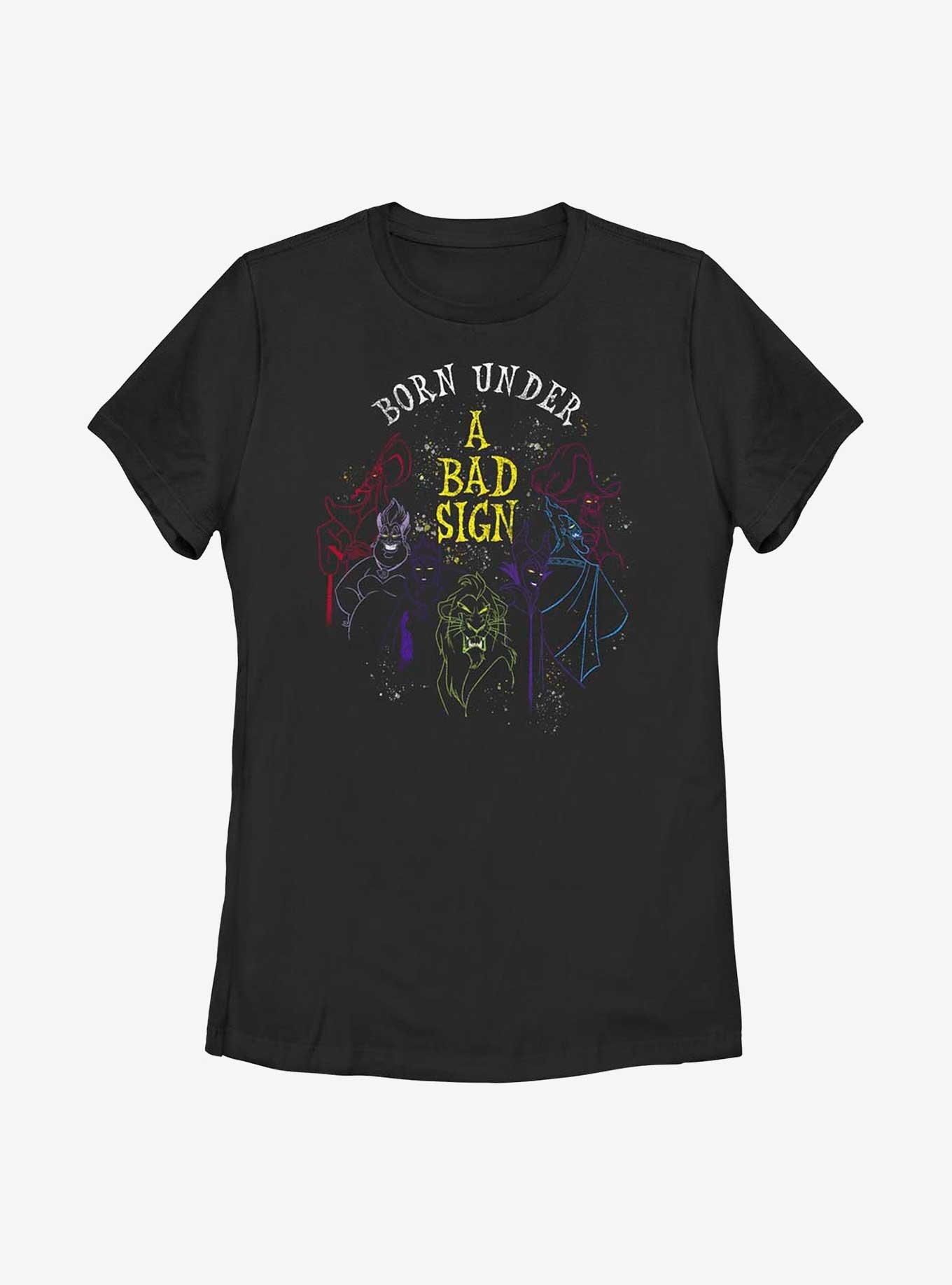 Disney Villains Bad Sign Womens T-Shirt, BLACK, hi-res