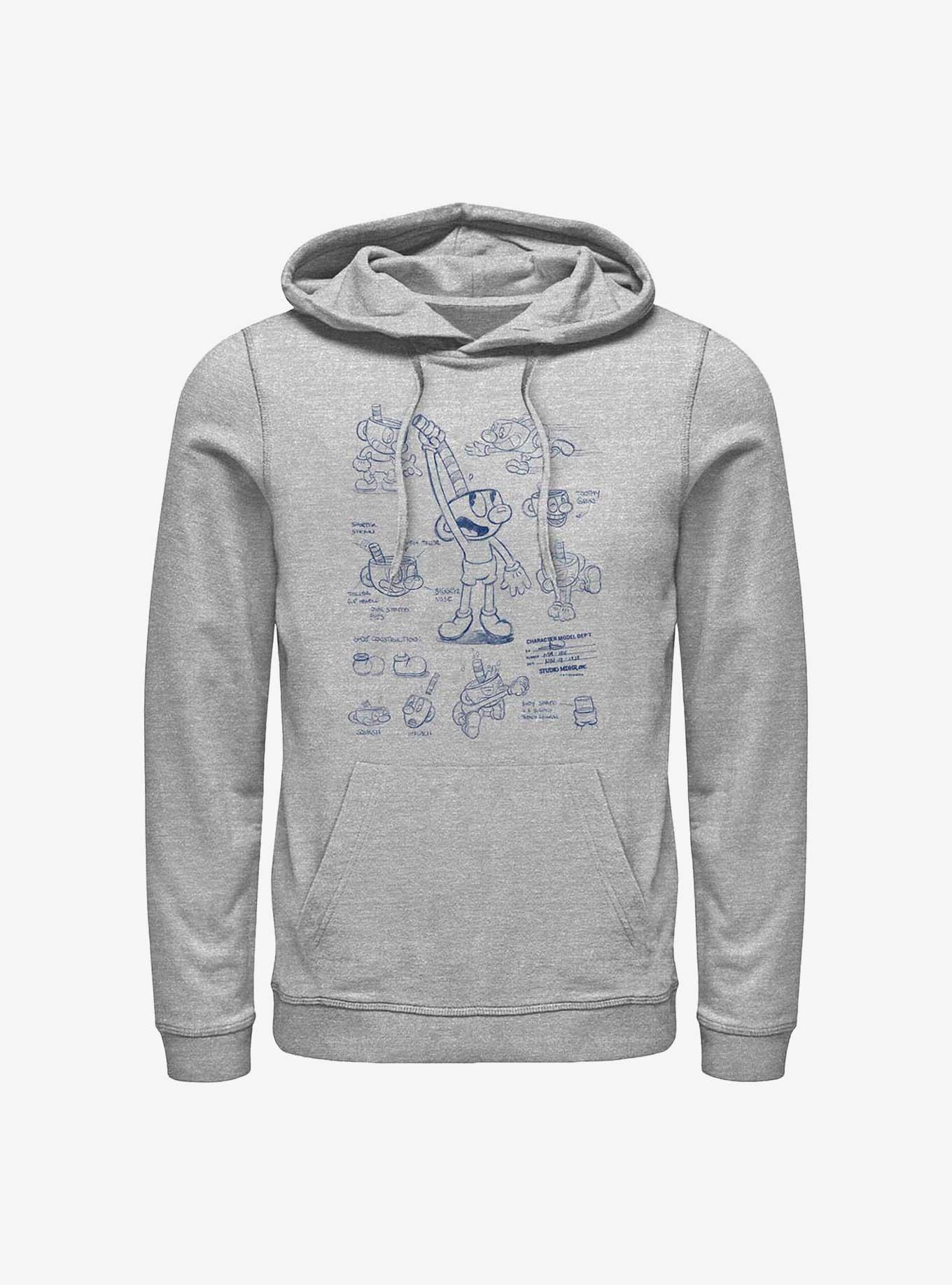 Cuphead: The Delicious Last Course Mugman Sketch Hoodie, ATH HTR, hi-res
