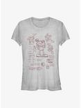 Cuphead: The Delicious Last Course Cuphead Sketch Girls T-Shirt, ATH HTR, hi-res