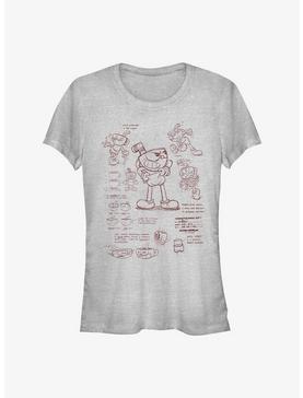 Cuphead: The Delicious Last Course Cuphead Sketch Girls T-Shirt, , hi-res
