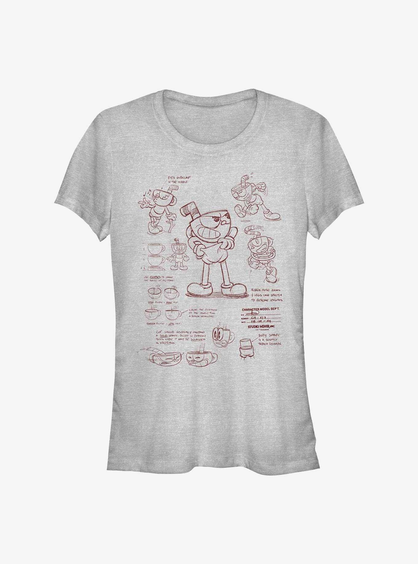 Cuphead: The Delicious Last Course Cuphead Sketch Girls T-Shirt, , hi-res