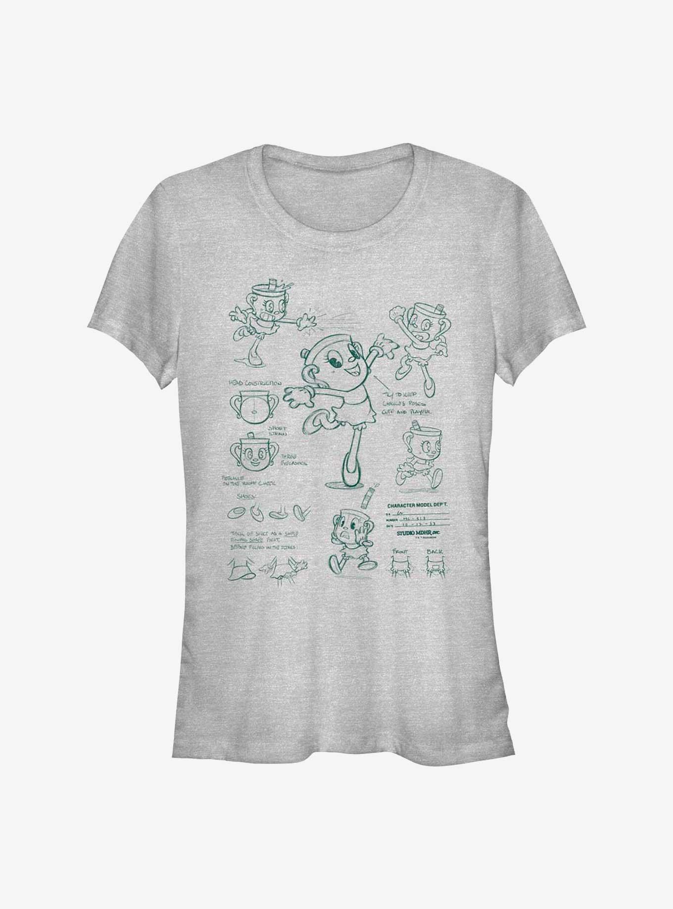 Cuphead: The Delicious Last Course Ms. Chalice Sketch Girls T-Shirt