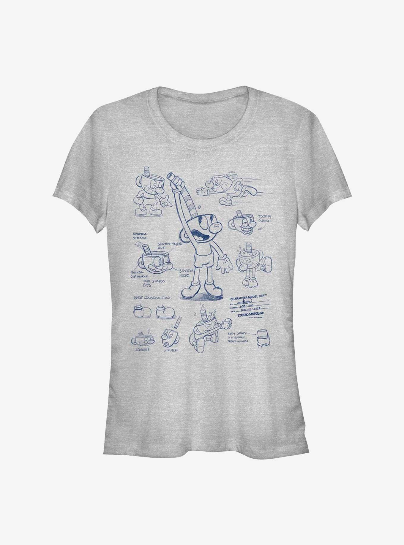 Cuphead: The Delicious Last Course Mugman Sketch Girls T-Shirt