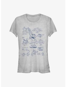 Cuphead: The Delicious Last Course Mugman Sketch Girls T-Shirt, , hi-res