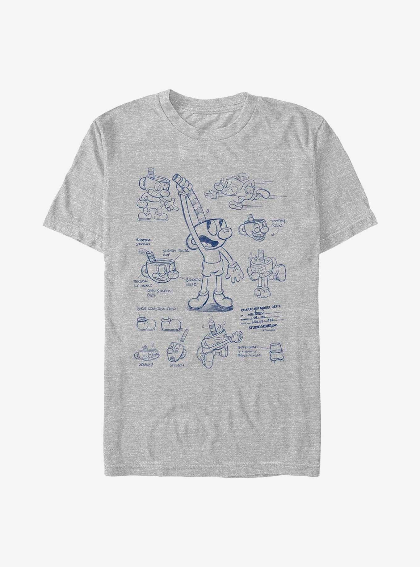 Cuphead: The Delicious Last Course Mugman Sketch T-Shirt, , hi-res