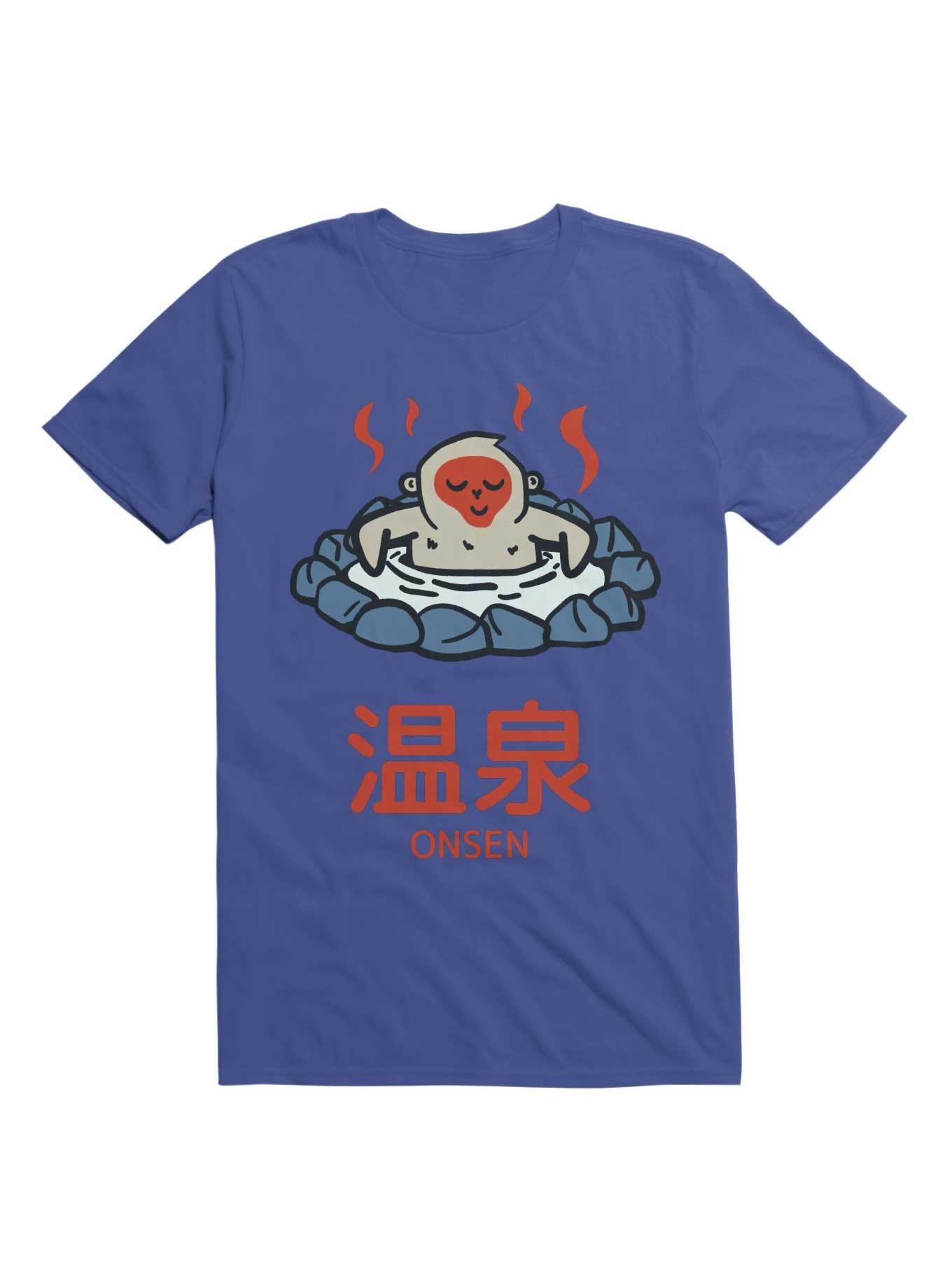 Kawaii Snow Monkey Relaxing In Onsen T-Shirt, ROYAL, hi-res