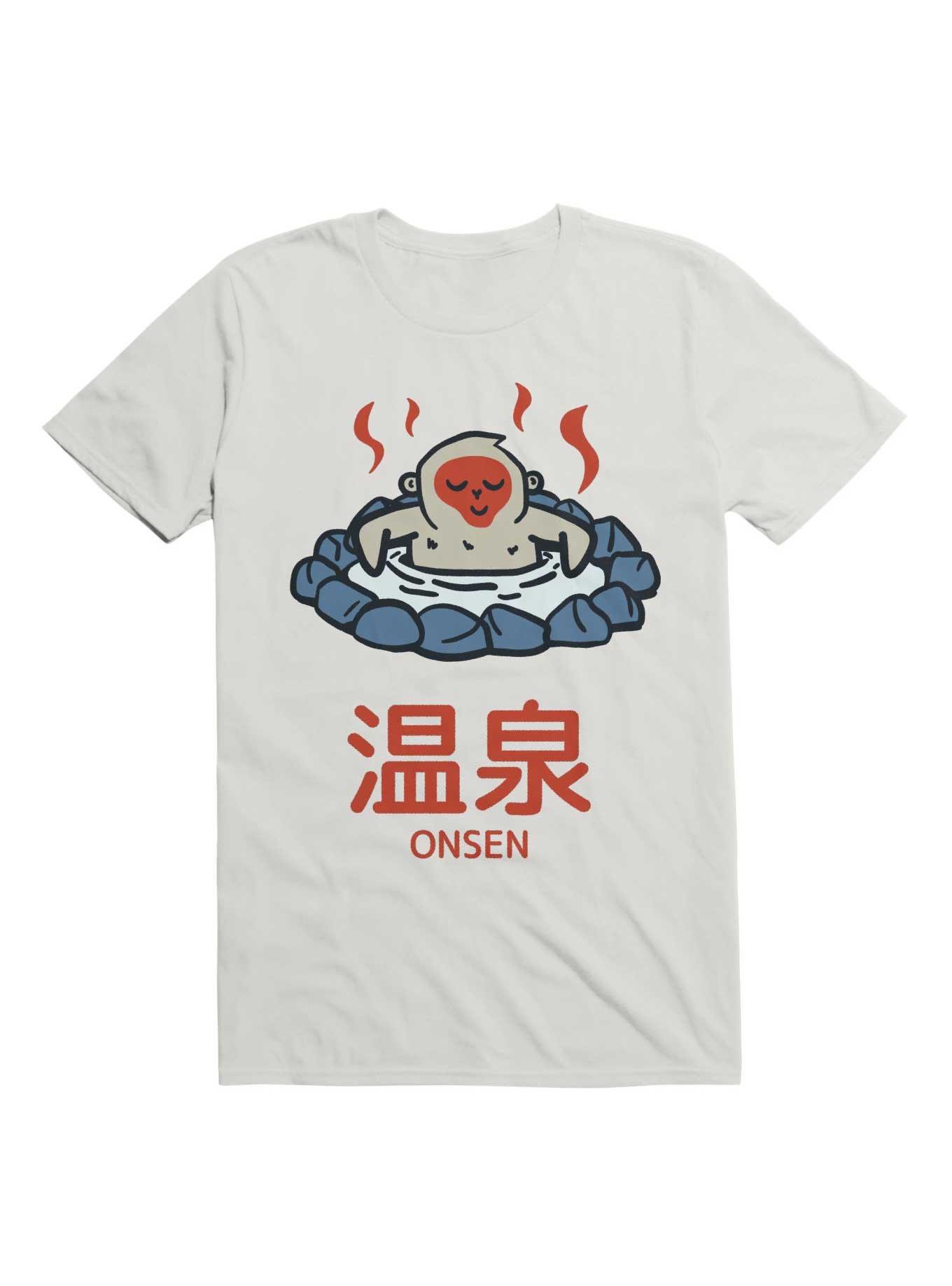 Kawaii Snow Monkey Relaxing In Onsen T-Shirt, WHITE, hi-res view 1