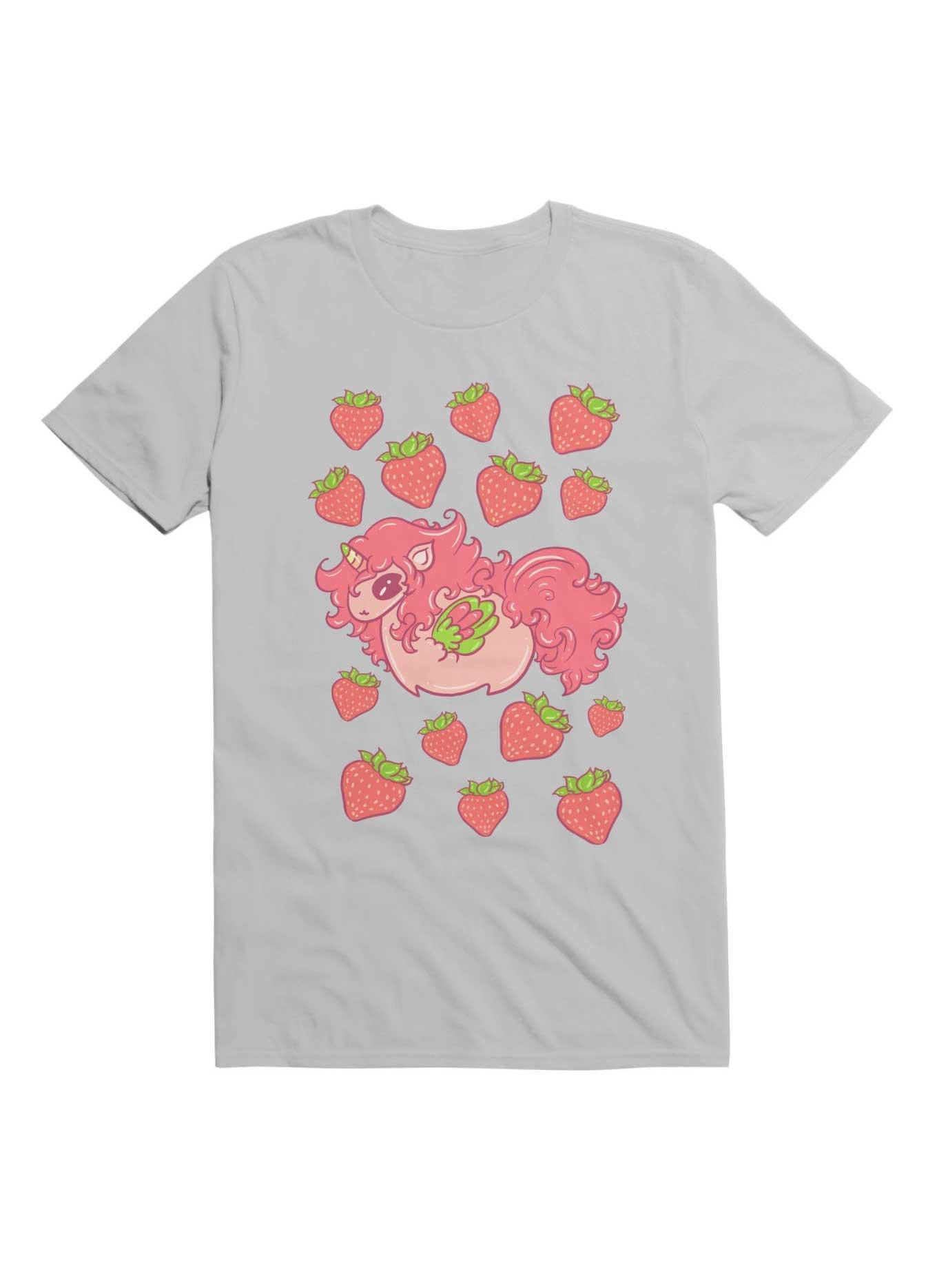 Kawaii Strawberry Unicorn With Strawberries T-Shirt