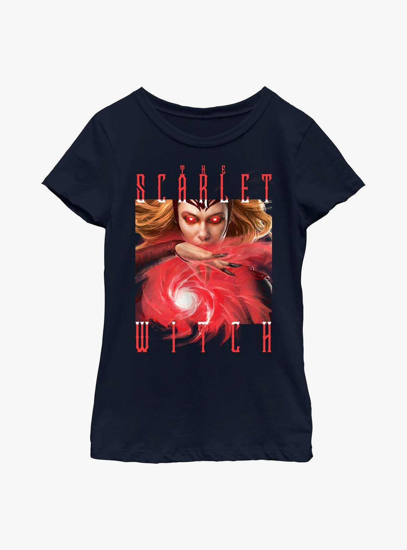 Marvel Doctor Strange In The Multiverse Of Madness The Scarlet Witch Book Of The Damned Youth Girls T-Shirt, , hi-res