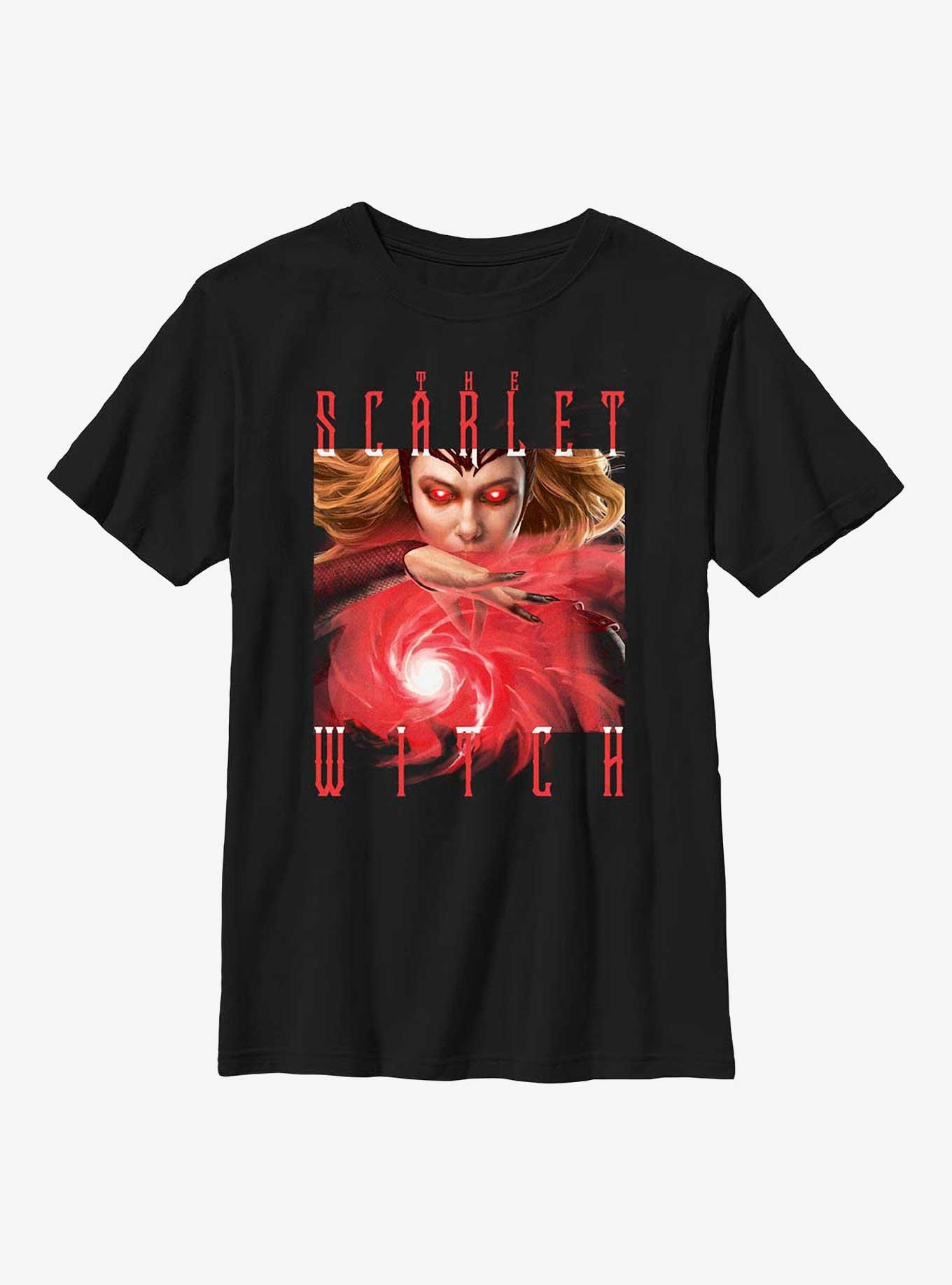 Marvel Doctor Strange In The Multiverse Of Madness The Scarlet Witch Book Of The Damned Youth T-Shirt, BLACK, hi-res