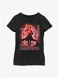 Marvel Doctor Strange In The Multiverse Of Madness The Scarlet Witch Chaos Youth Girls T-Shirt, BLACK, hi-res