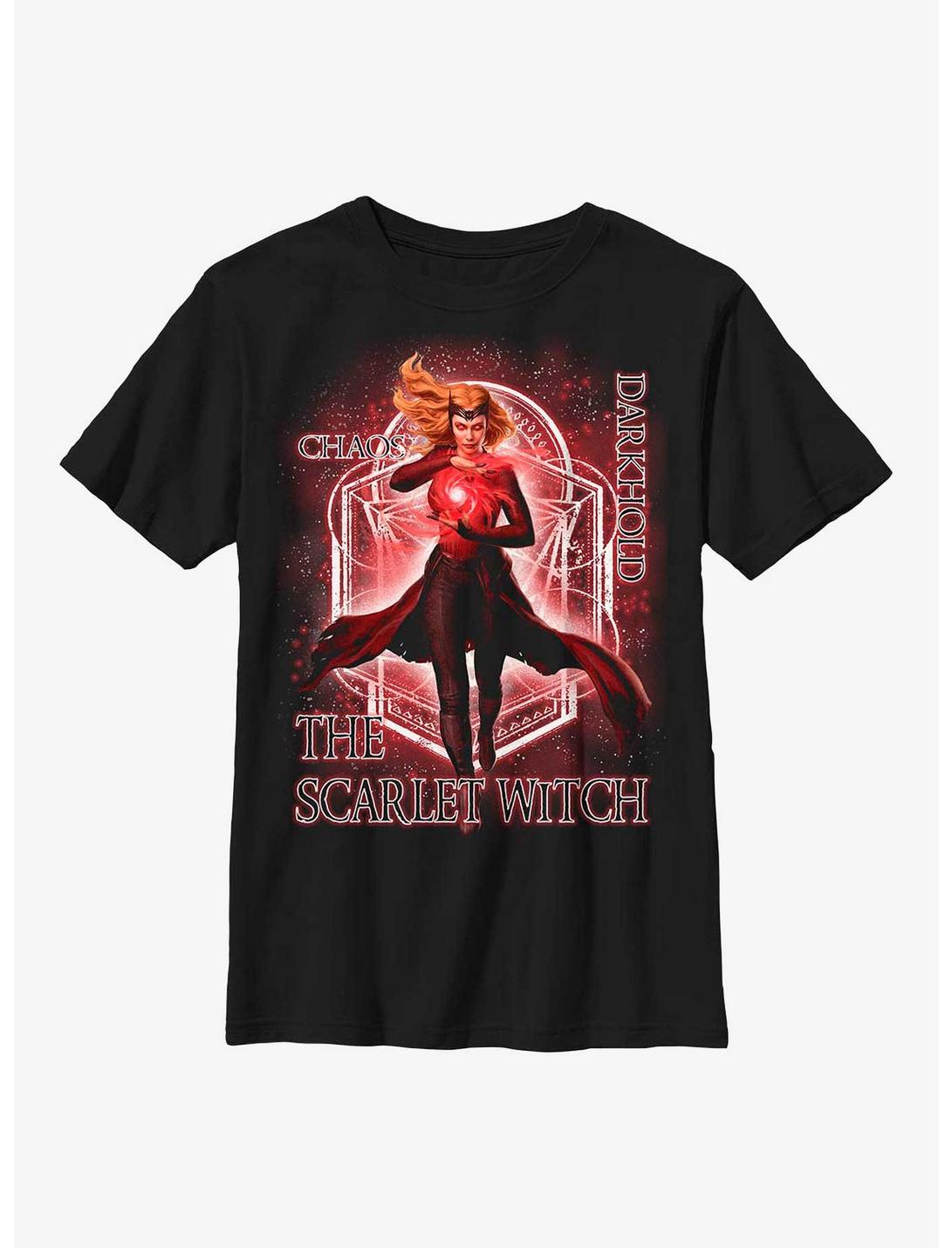 Marvel Doctor Strange In The Multiverse Of Madness The Scarlet Witch Chaos Youth T-Shirt, BLACK, hi-res