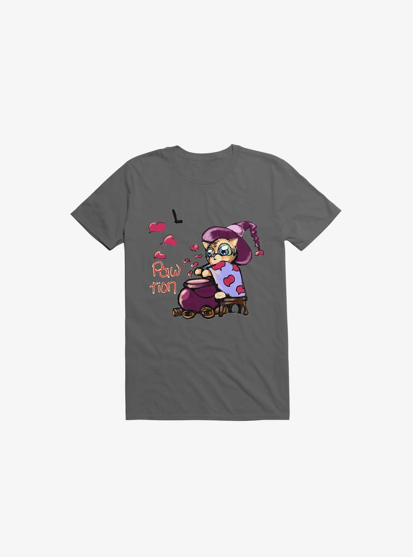 Kawaii The Cutest Cat Sorcerer T-Shirt, CHARCOAL, hi-res