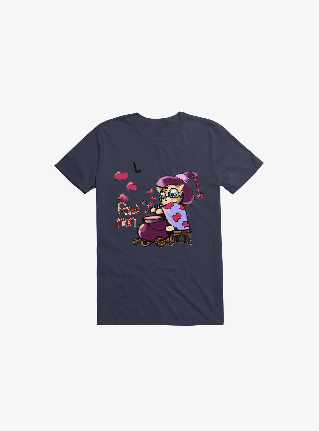 Kawaii The Cutest Cat Sorcerer T-Shirt, NAVY, hi-res