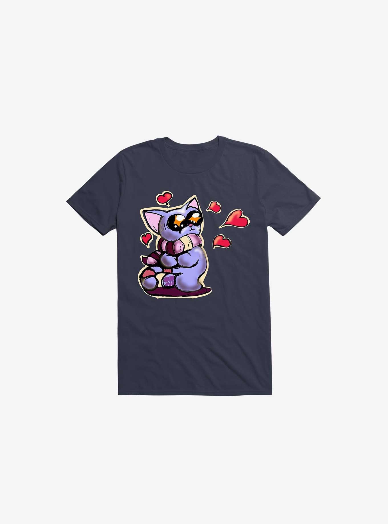 Kawaii Cutest Kitten in the World T-Shirt, NAVY, hi-res