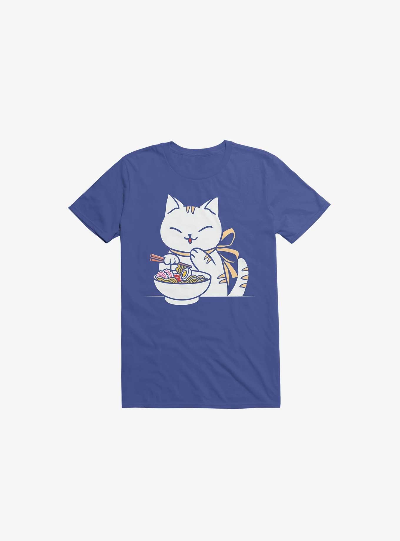 Kawaii Ramen Cat T-Shirt, ROYAL, hi-res
