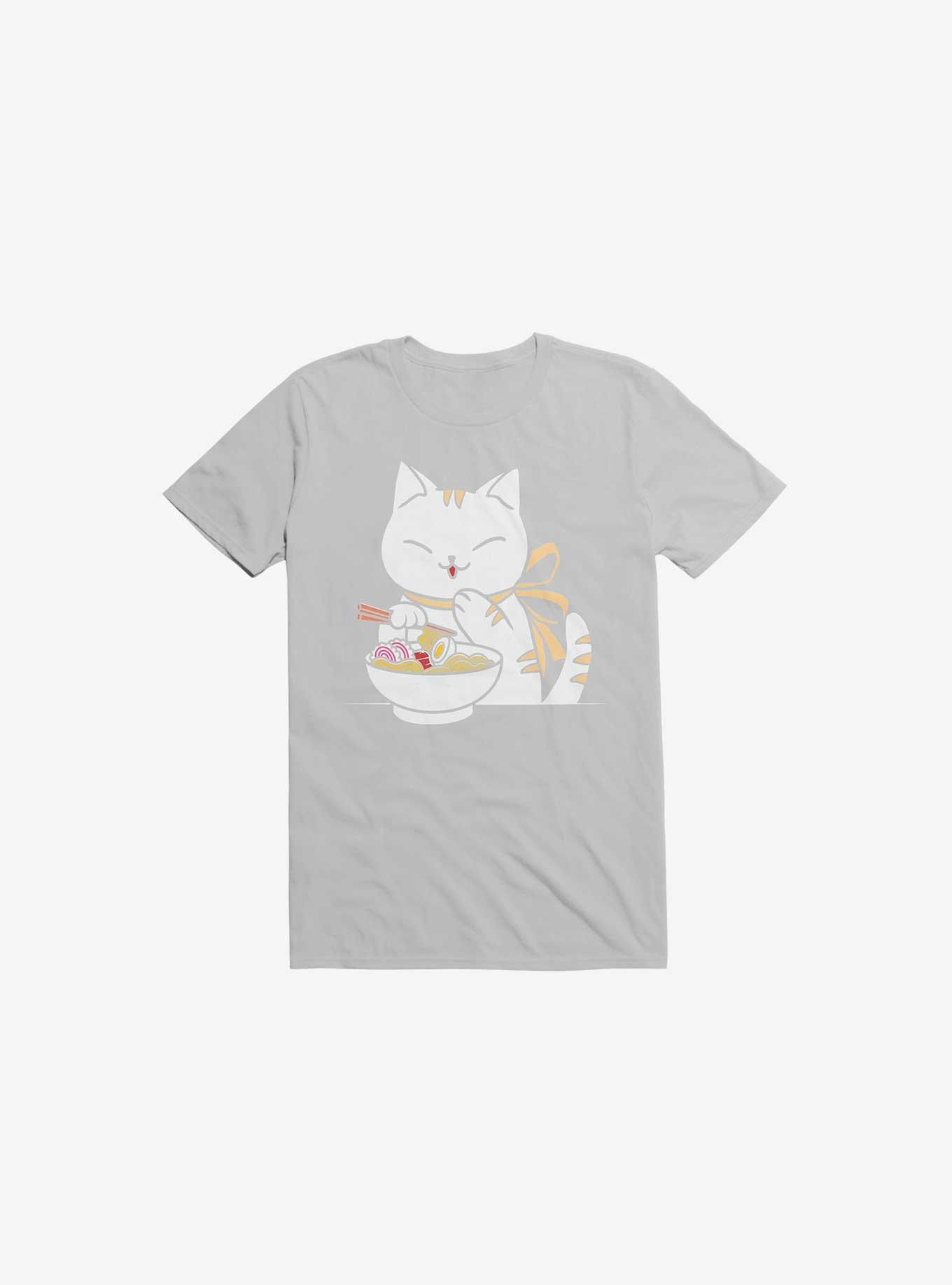 Kawaii Ramen Cat T-Shirt, ICE GREY, hi-res