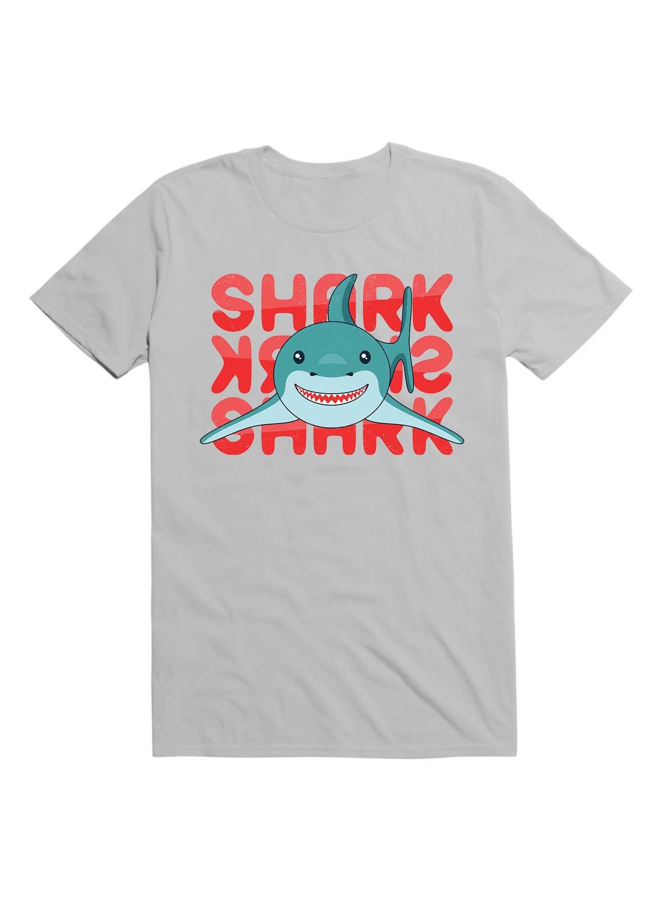 Kawaii Cute Smiling Shark T-Shirt, , hi-res