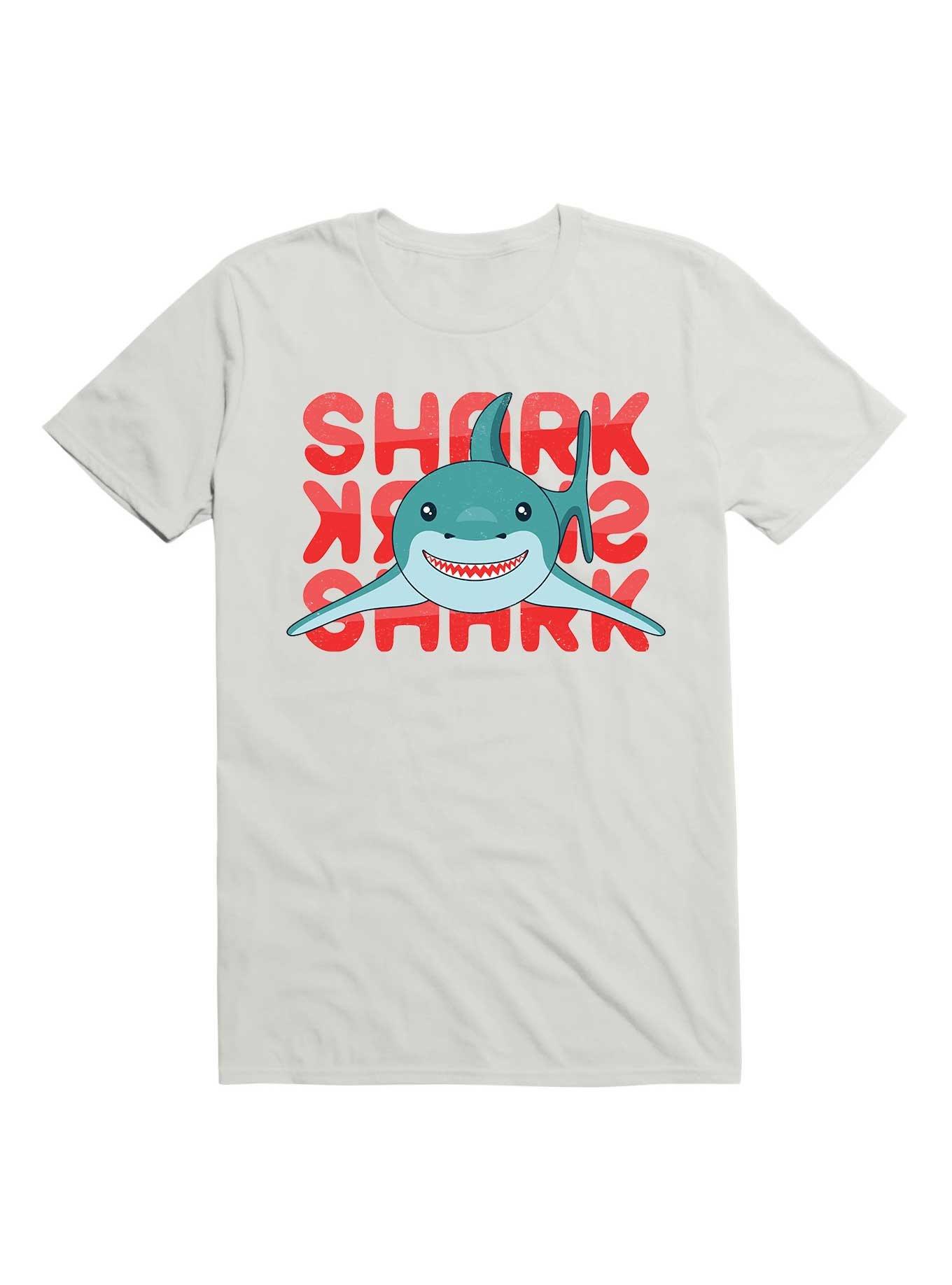 Kawaii Cute Smiling Shark T-Shirt, , hi-res