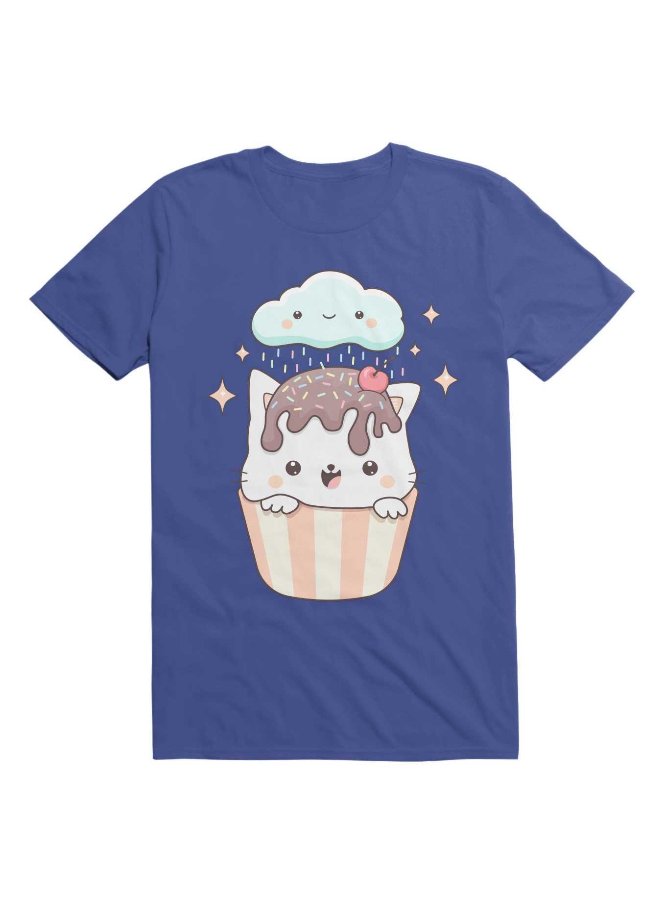 Kawaii Cupcake Cat With Sprinkles T-Shirt, , hi-res