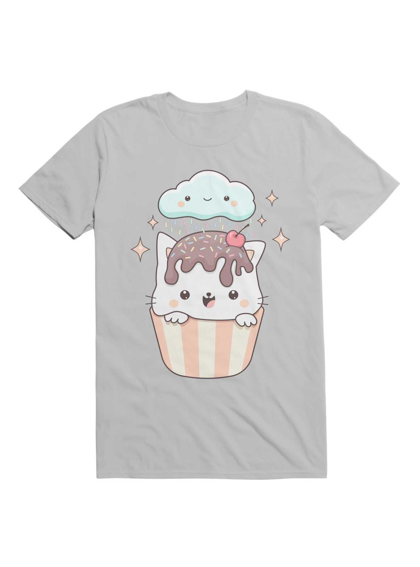 Kawaii Cupcake Cat With Sprinkles T-Shirt, , hi-res