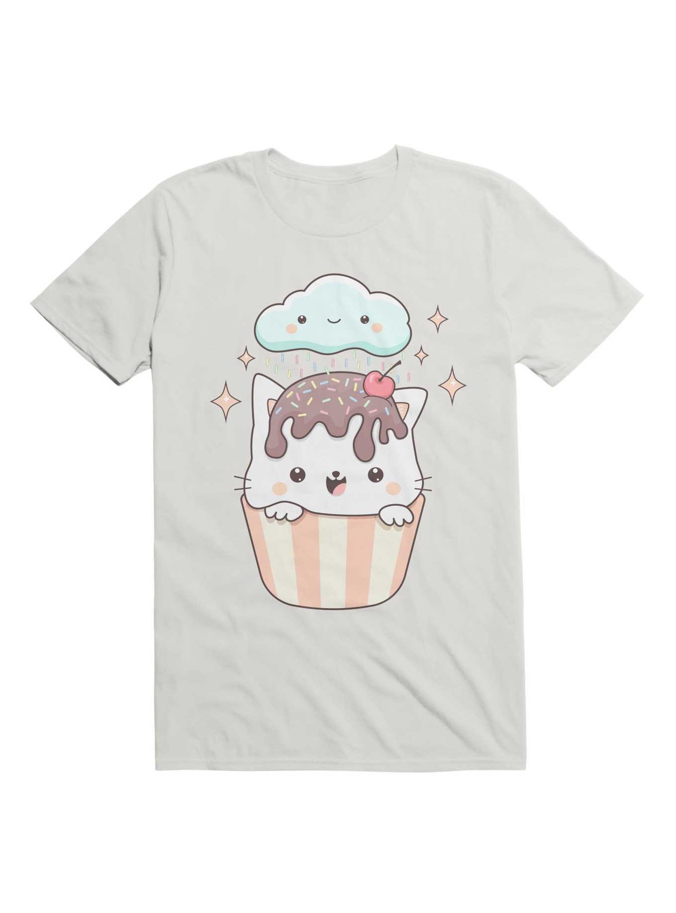 Kawaii Cupcake Cat With Sprinkles T-Shirt, , hi-res